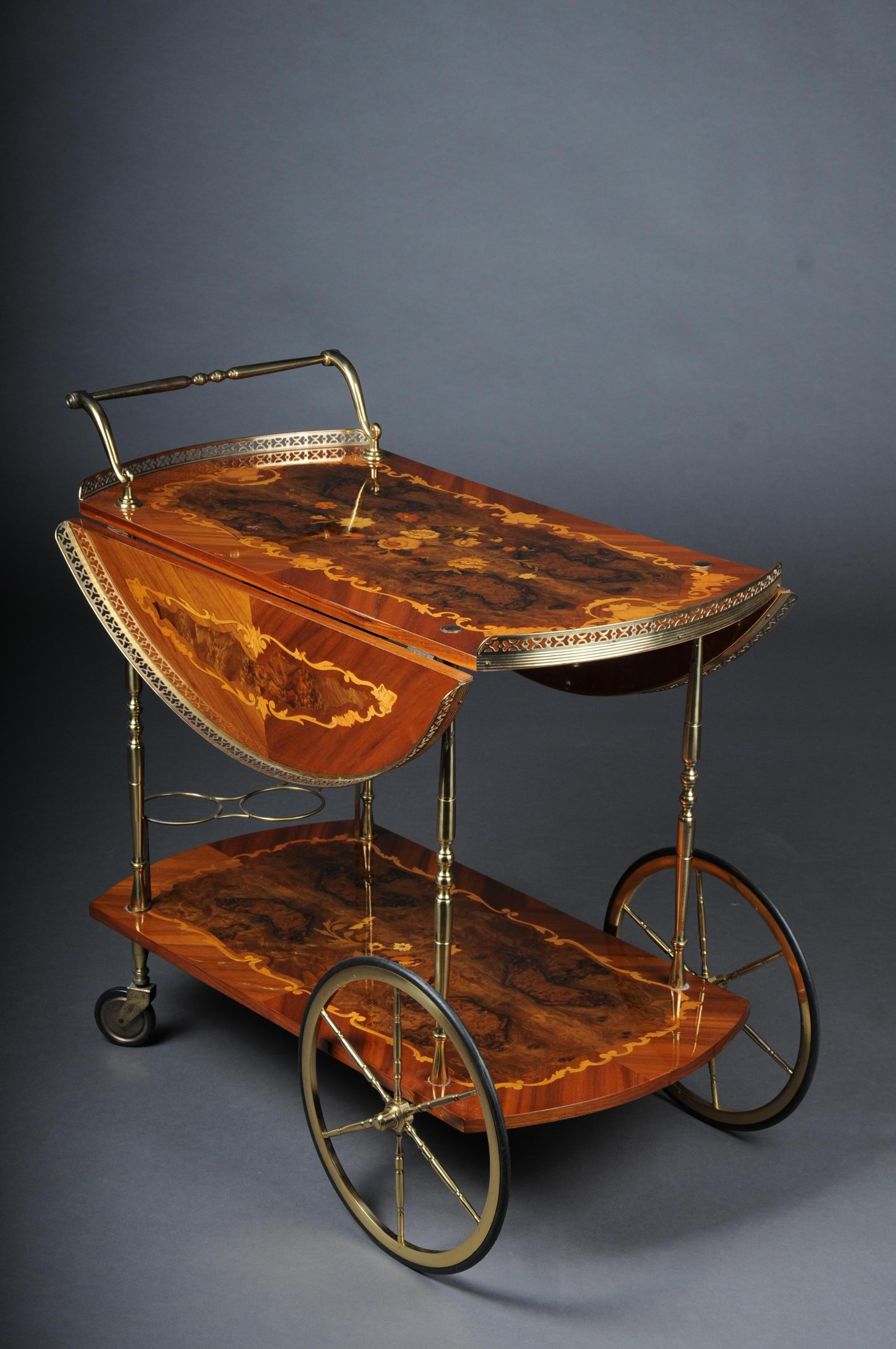 Inlay Nice Italian Bar Trolley / Serving Trolley, Inlaid
