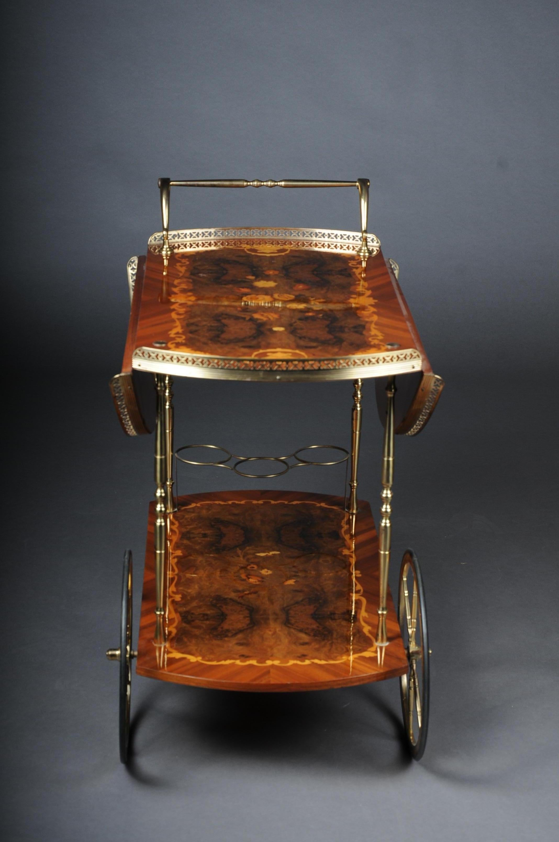 Wood Nice Italian Bar Trolley / Serving Trolley, Inlaid
