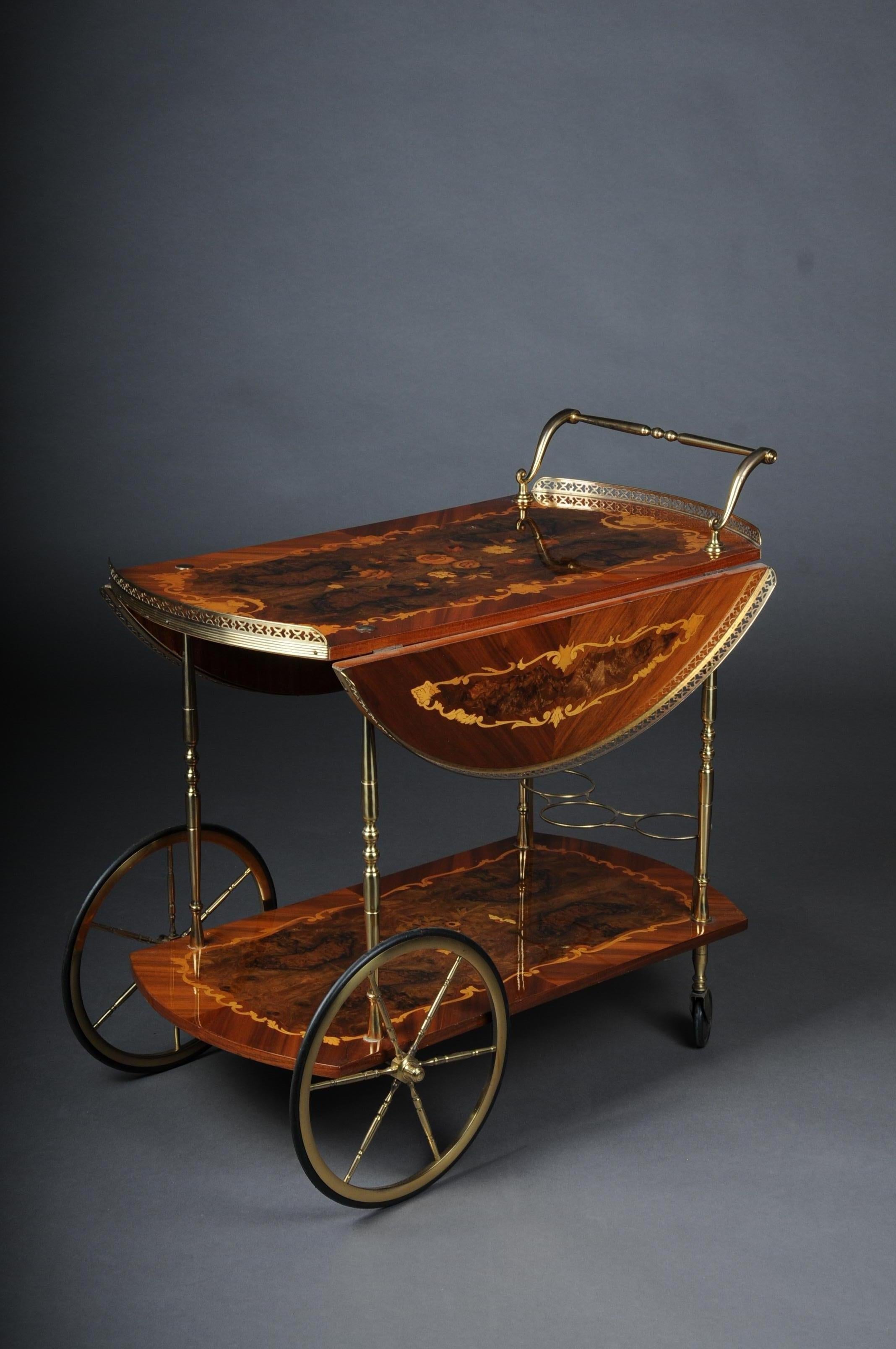 Nice Italian Bar Trolley / Serving Trolley, Inlaid 1