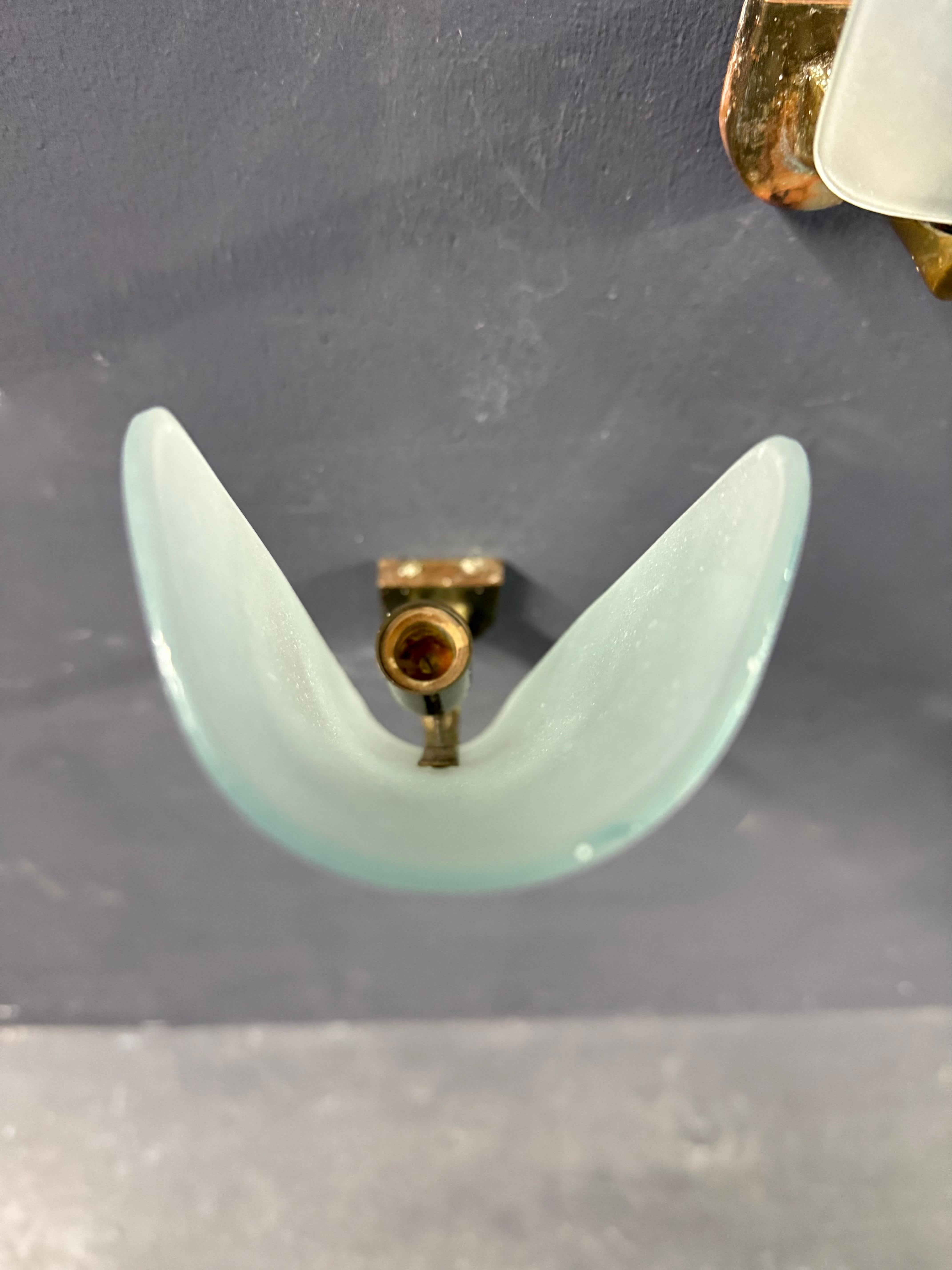 belle applique italiane in vetro e ottone in vendita 3