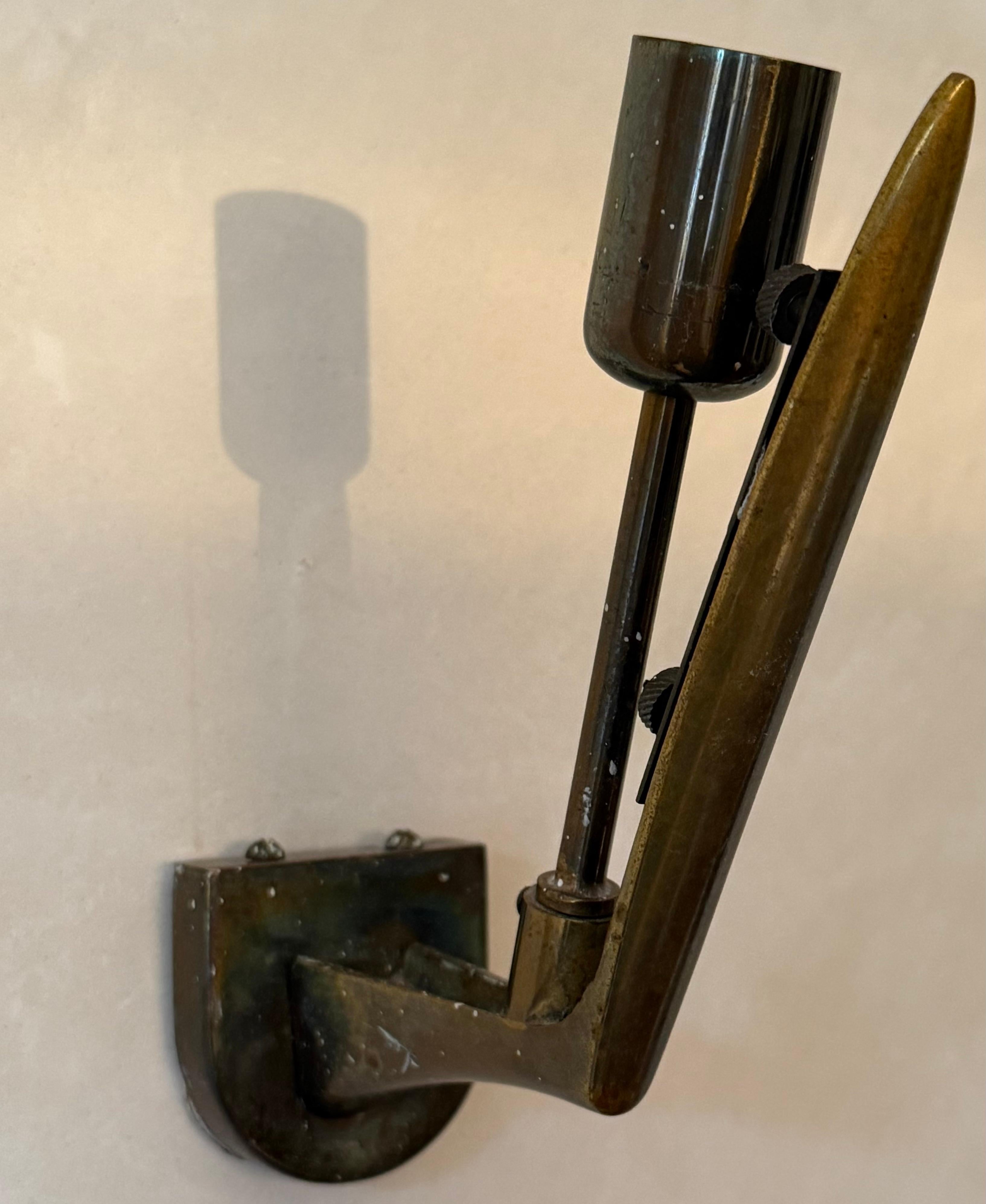 belle applique italiane in vetro e ottone in vendita 7