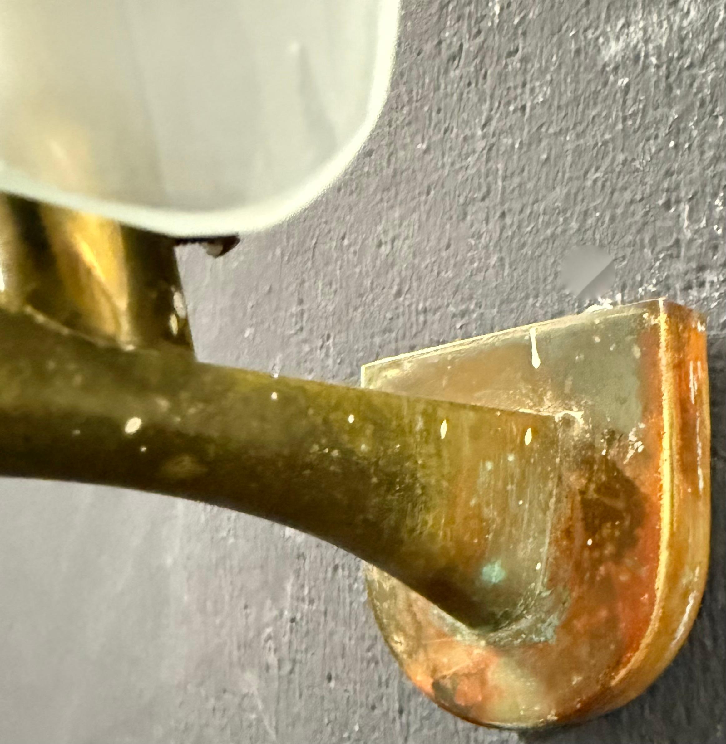 belle applique italiane in vetro e ottone in vendita 1