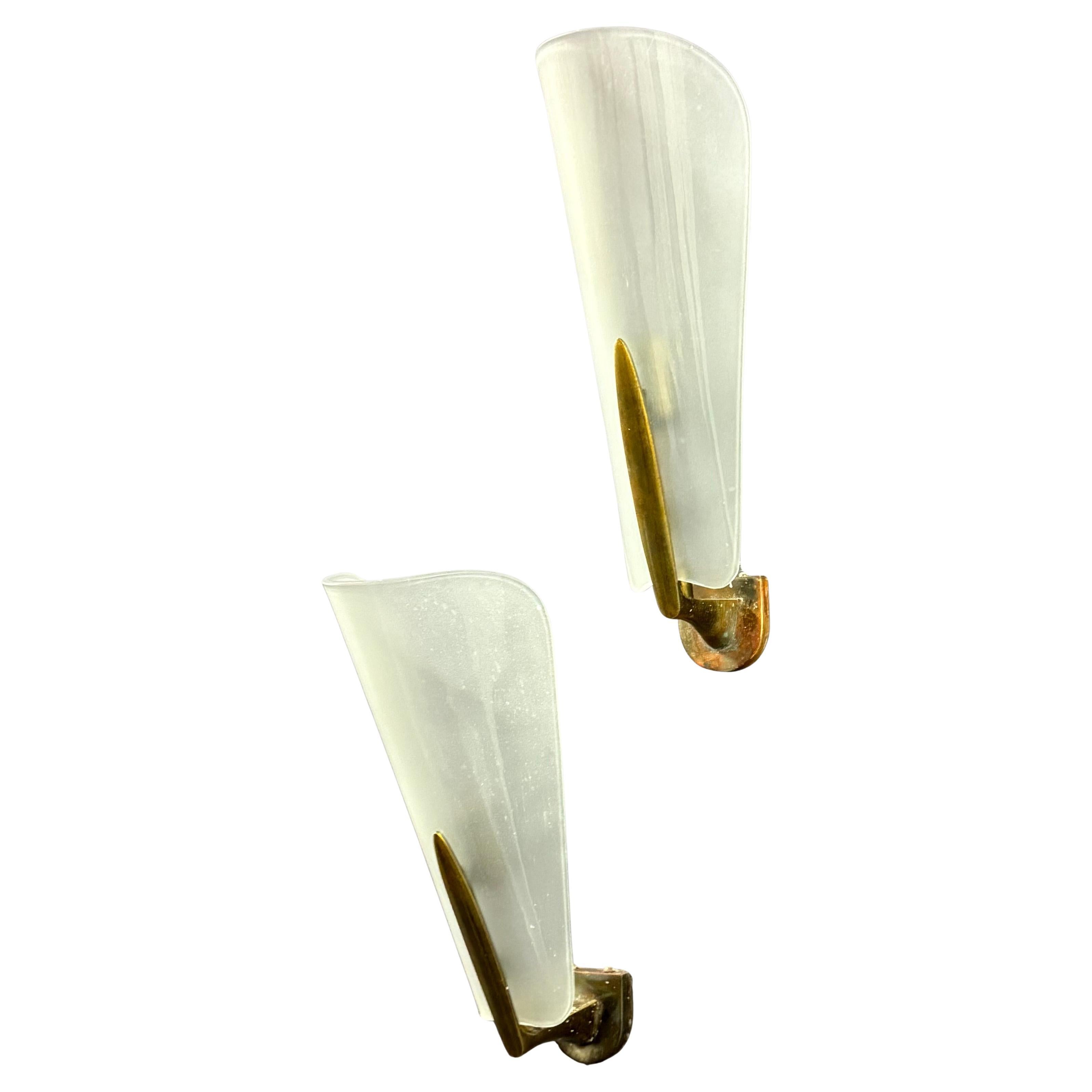 belle applique italiane in vetro e ottone