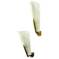 nice italien glass and brass wall sconces