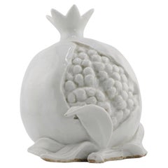Nice Large Antique 19/20th C Dehua Blanc de Chine Statue of a Pomegranate