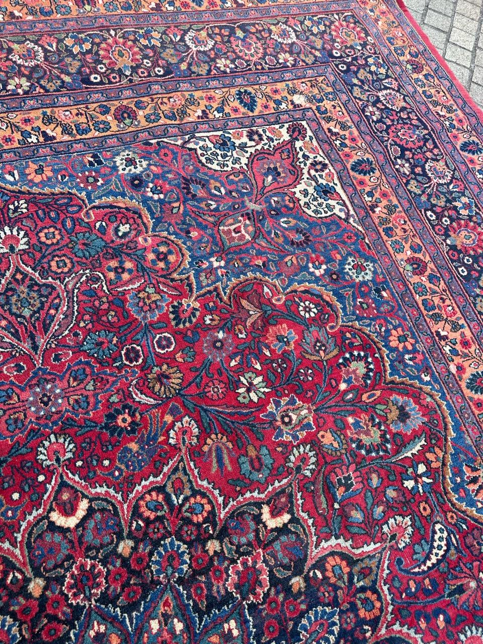 20th Century Bobyrug’s Nice Large Antique Dorokhsh Rug For Sale