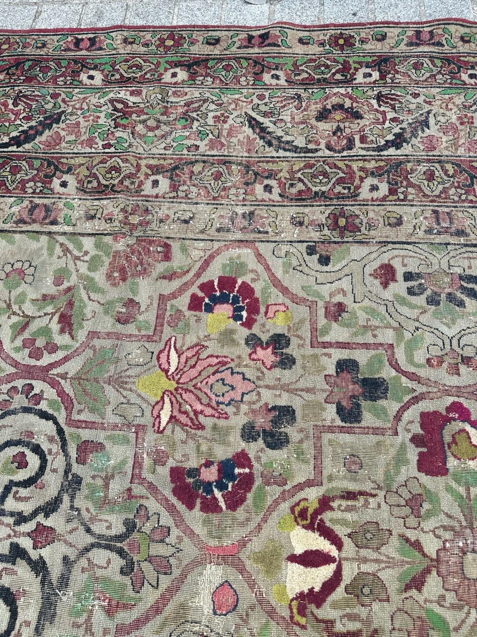 Bobyrug’s Nice large antique fine Kirman rug  For Sale 4