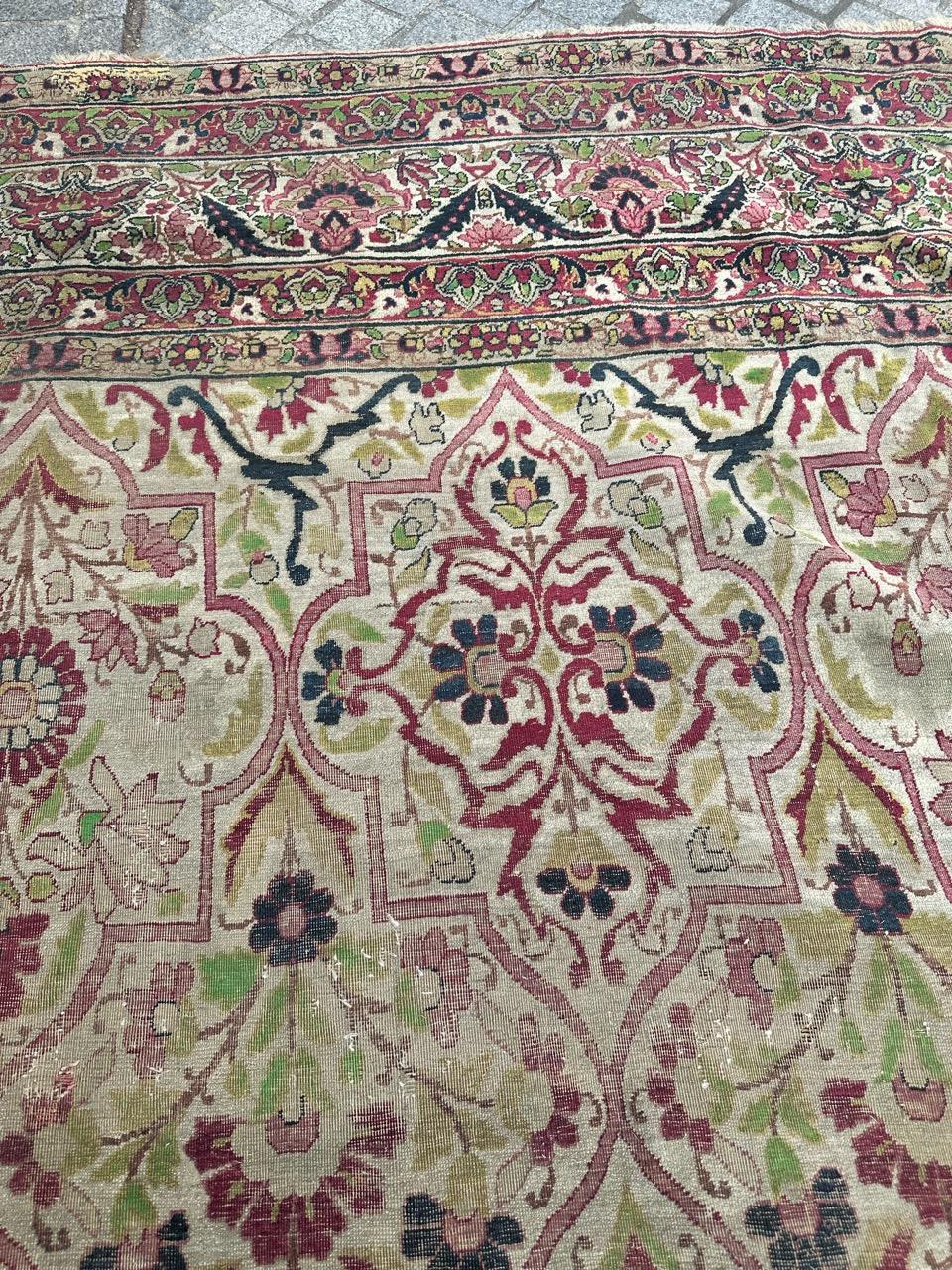 Bobyrug's Bel tappeto Kirman antico e pregiato di grandi dimensioni in vendita 2