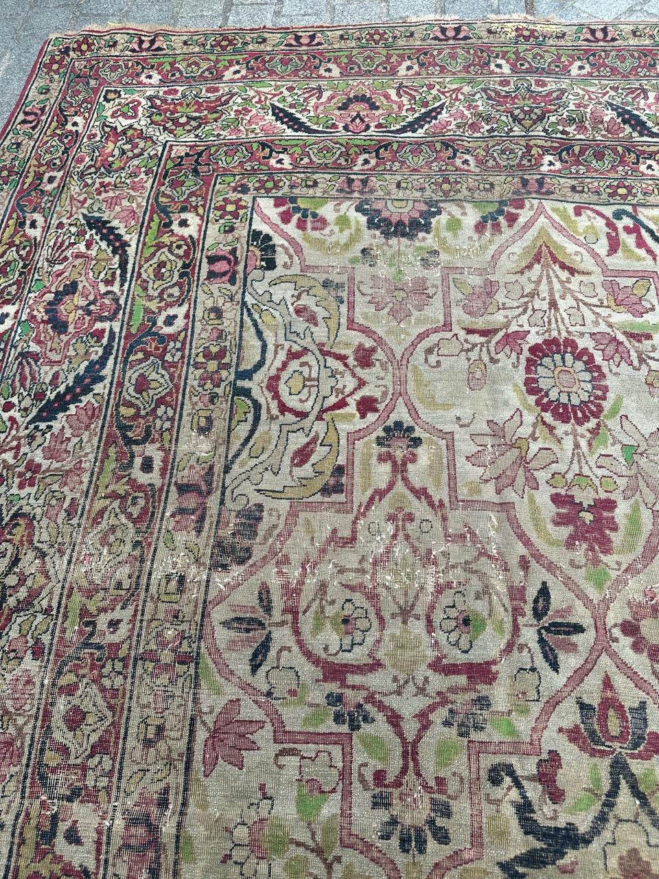 Bobyrug’s Nice large antique fine Kirman rug  For Sale 6