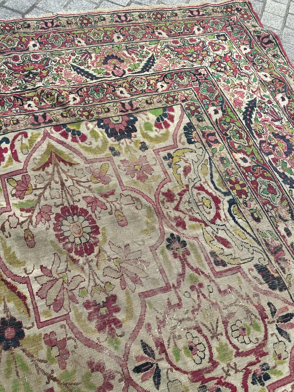Bobyrug’s Nice large antique fine Kirman rug  For Sale 8