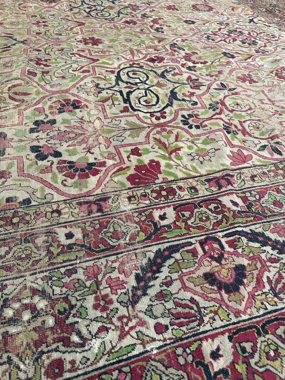 Bobyrug's Bel tappeto Kirman antico e pregiato di grandi dimensioni in vendita 7