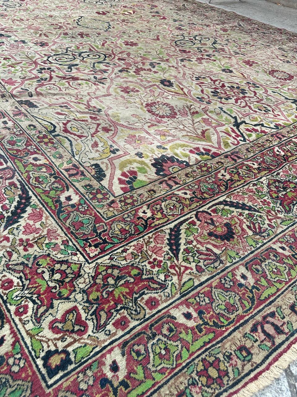 Bobyrug’s Nice large antique fine Kirman rug  For Sale 11