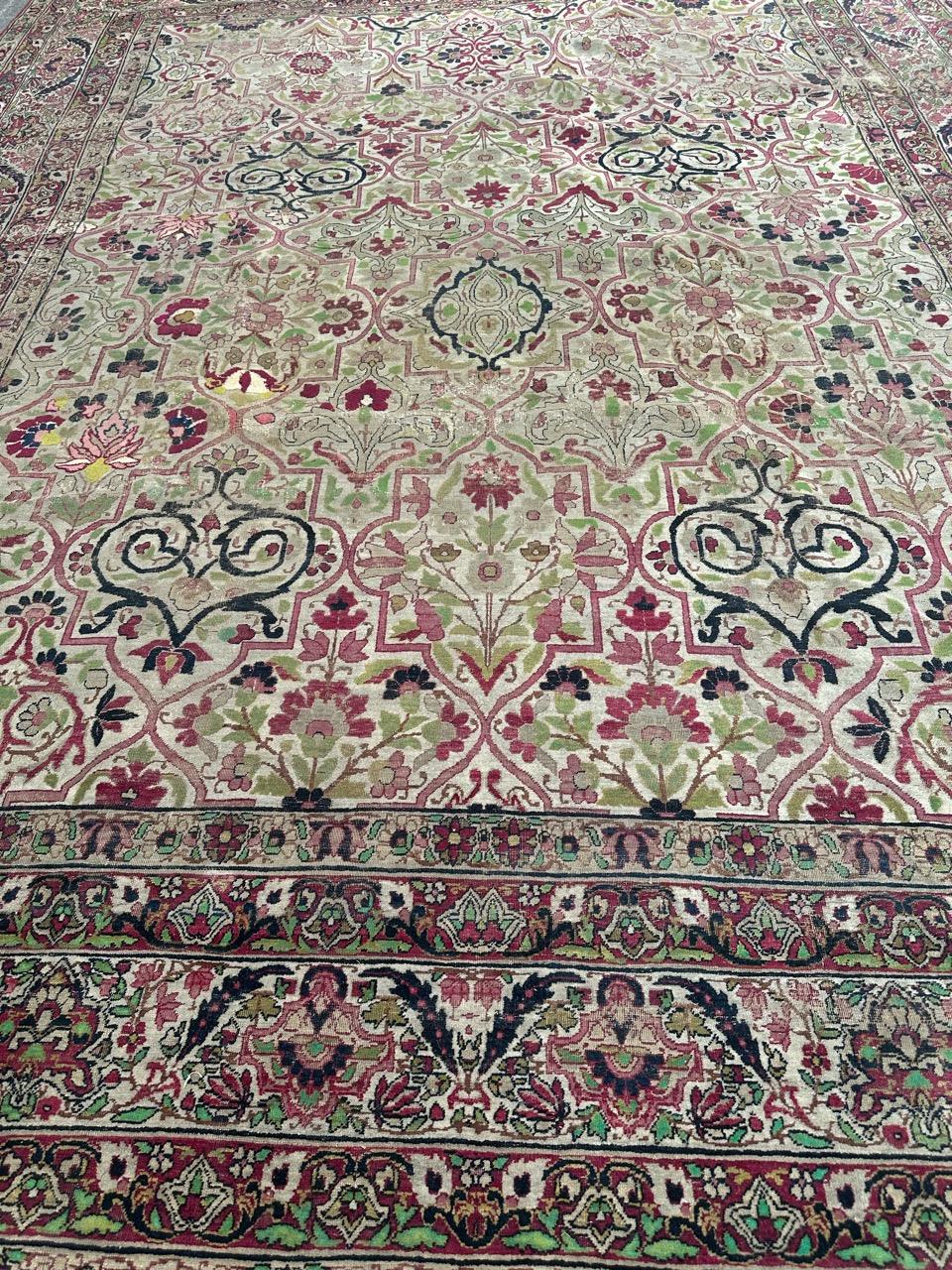 Indian Bobyrug’s Nice large antique fine Kirman rug  For Sale
