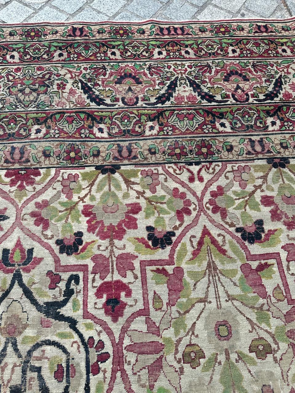 Bobyrug’s Nice large antique fine Kirman rug  For Sale 1