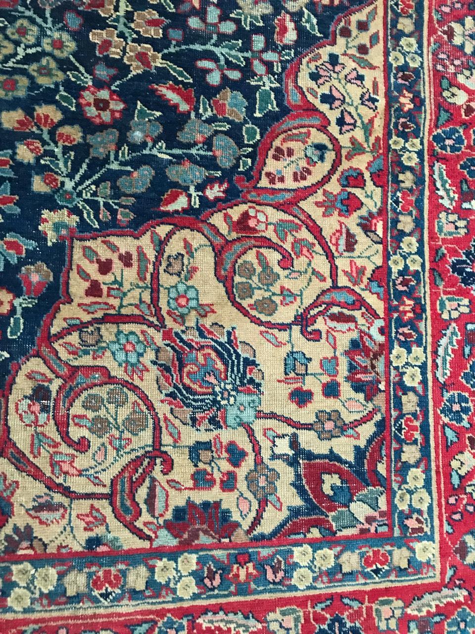Cotton Bobyrug’s Nice Large Antique Tabriz Rug For Sale