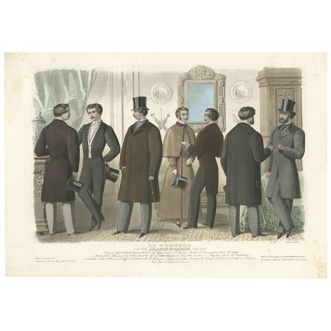 Nice Large Decorative Antique Fashion Print, 1860