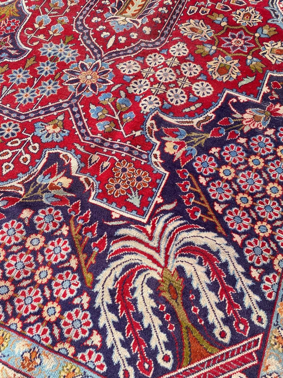 Tappeto Tabriz grande e di metà secolo di Bobyrug in vendita 1