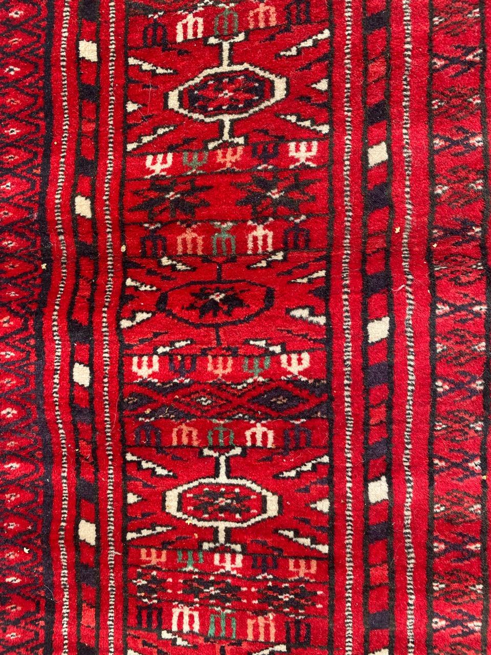 Bobyrug’s Nice Large Mid Century Turkmen Bokhara Rug For Sale 7