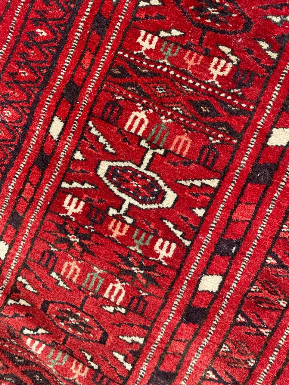 Bobyrug’s Nice Large Mid Century Turkmen Bokhara Rug For Sale 11