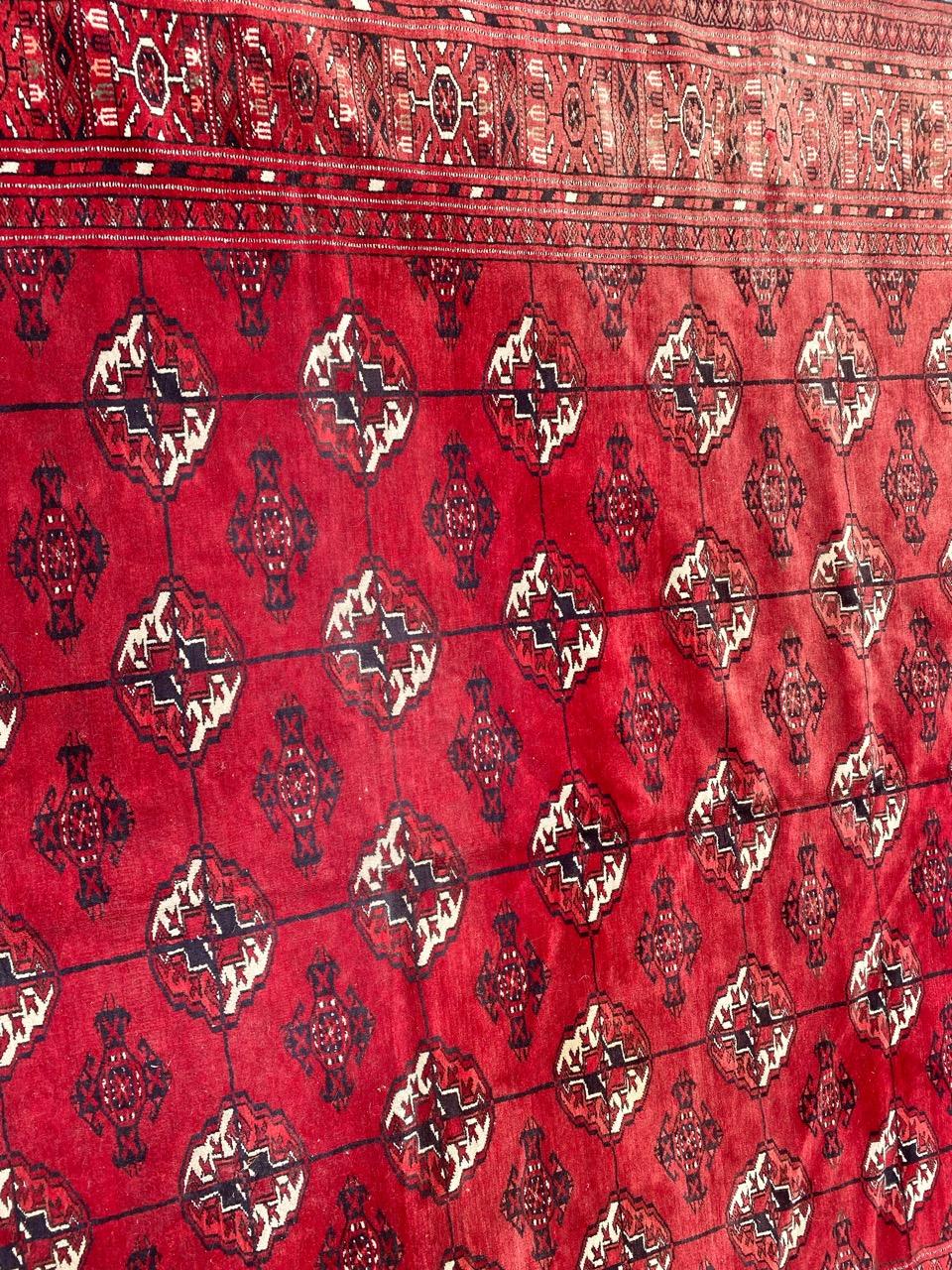 Wool Bobyrug’s Nice Large Mid Century Turkmen Bokhara Rug For Sale