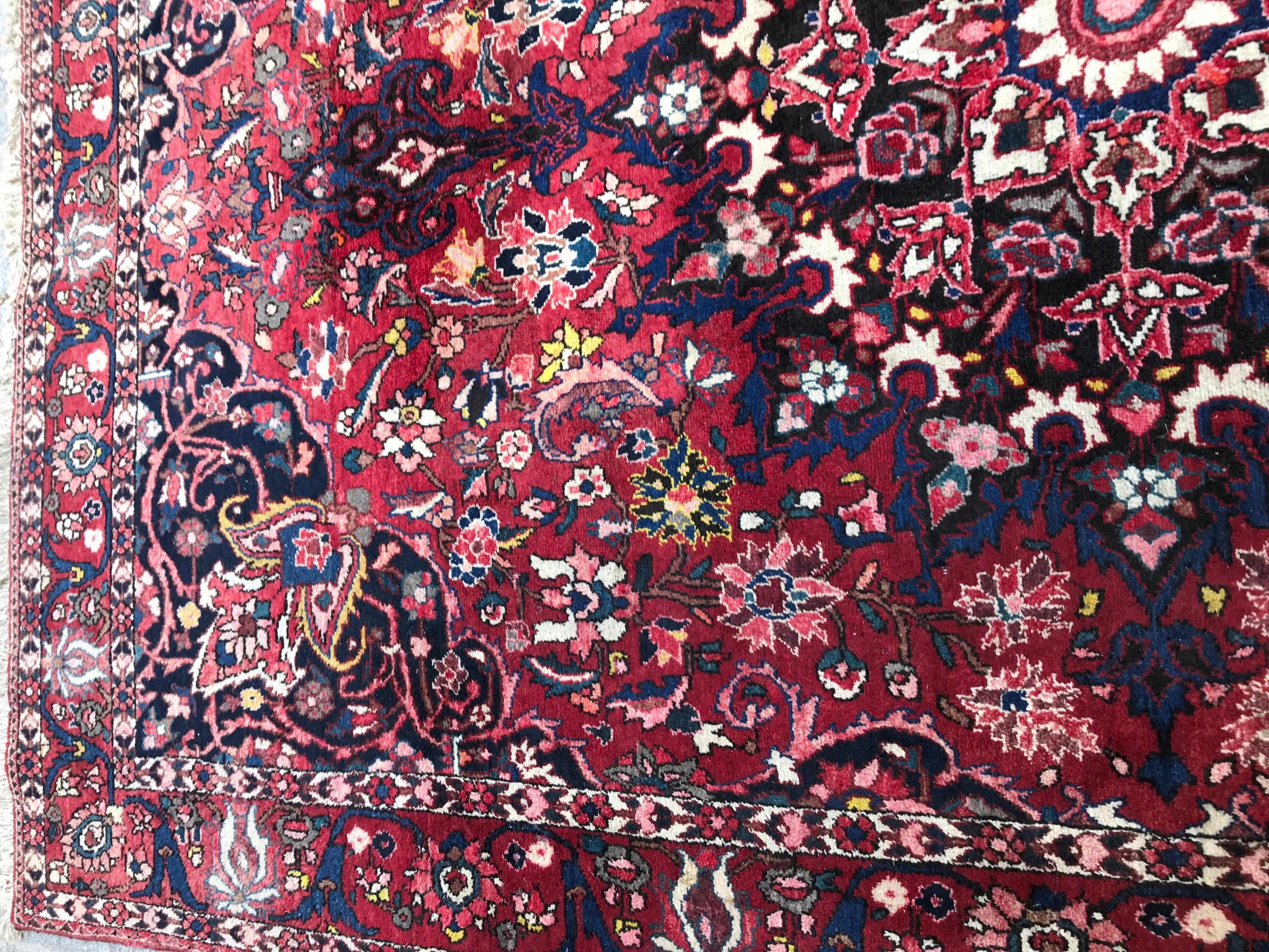 Central Asian Nice Large Vintage Bakhtiar Style Rug