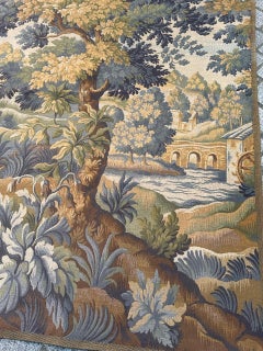 Grande arazzo Jacquard francese d'epoca in stile Aubusson "Verdure classiche".