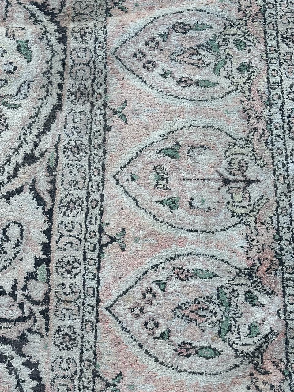 Grande tappeto vintage in seta del Kashmir in vendita 4