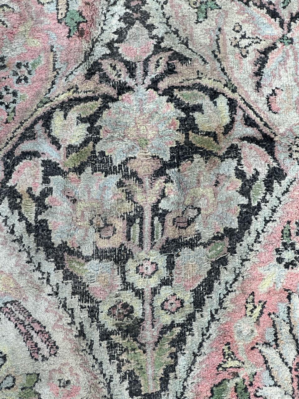Grande tappeto vintage in seta del Kashmir in vendita 5