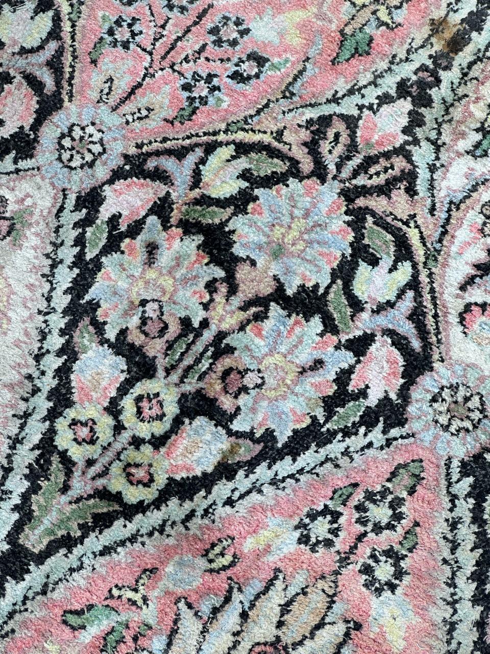 Grande tappeto vintage in seta del Kashmir in vendita 6