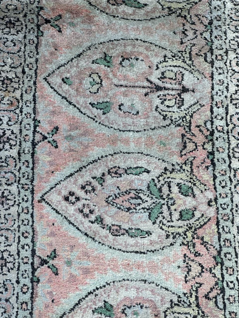 Grande tappeto vintage in seta del Kashmir in vendita 7