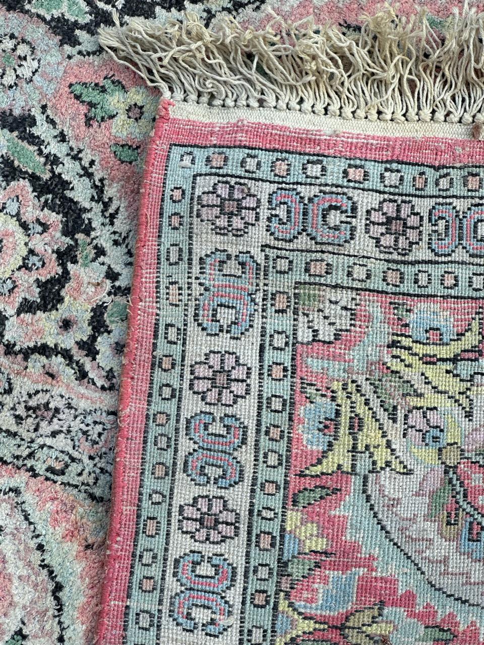 Grande tappeto vintage in seta del Kashmir in vendita 11