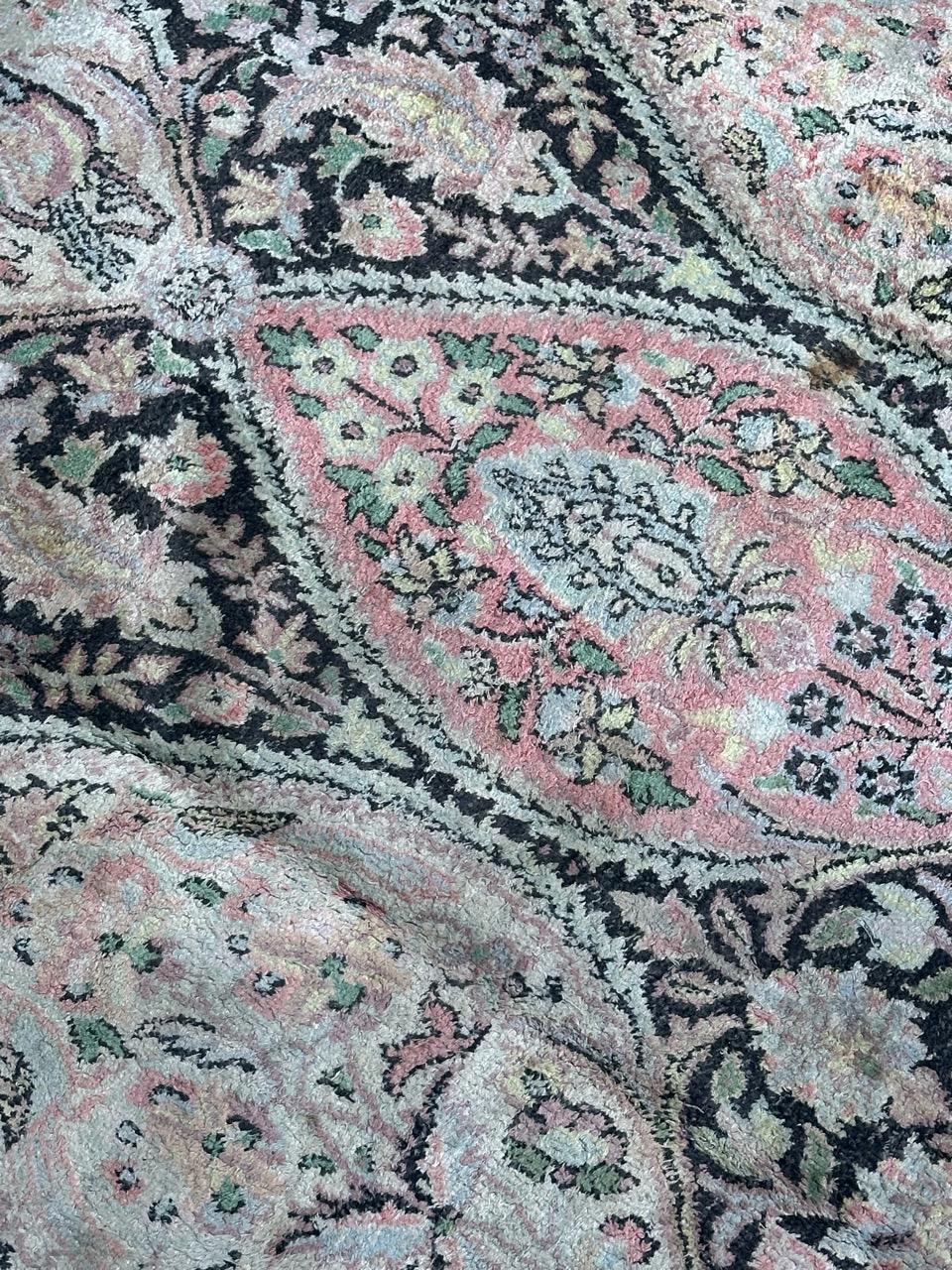 XX secolo Grande tappeto vintage in seta del Kashmir in vendita