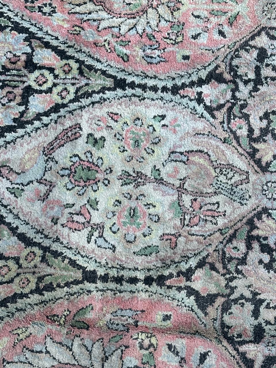 Cotone Grande tappeto vintage in seta del Kashmir in vendita