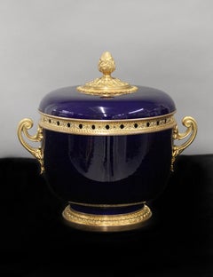 Nice Late 19th Century Gilt Bronze Mounted Sèvres Style Porcelain Centerpiece