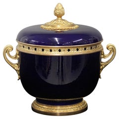 Nice Late 19th Century Gilt Bronze Mounted Sèvres Style Porcelain Centerpiece