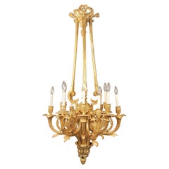 Nice Late 19th Century Gilt Bronze Twelve-Light Chandelier