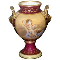 Nice Late 19th Century Sèvres Style Porcelain Vase Entitled "Cupids By Boucher"