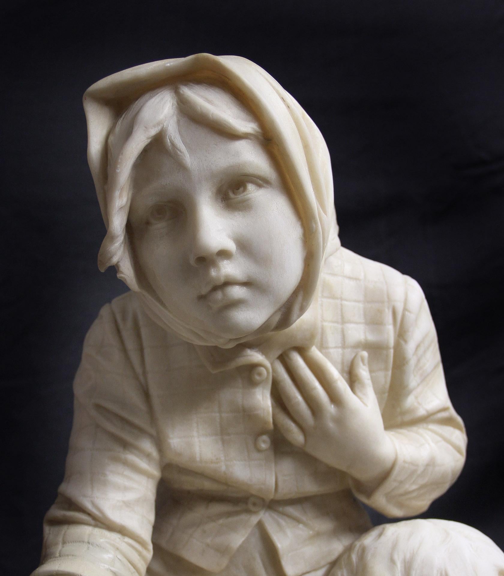 Schöne italienische Alabasterskulptur aus dem späten 19. / frühen 20. Jahrhundert von Fiaschi (Belle Époque) im Angebot