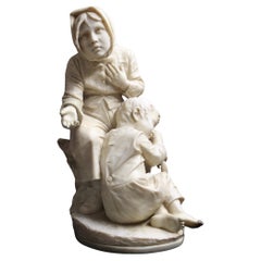 Bonita escultura italiana de alabastro de Fiaschi de finales del siglo XIX / principios del XX