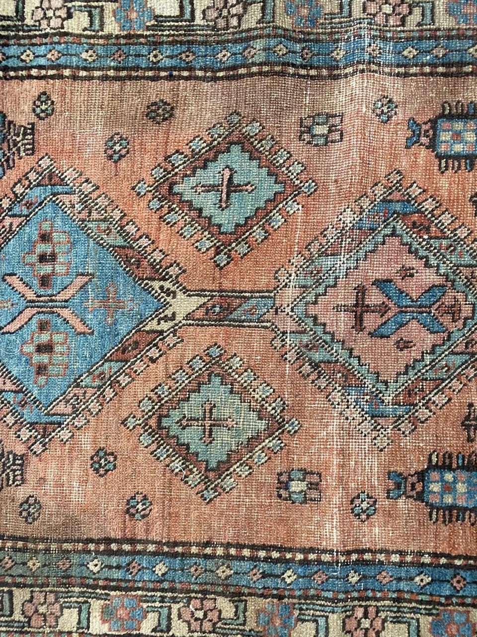 Central Asian Nice Little Antique Heriz Rug