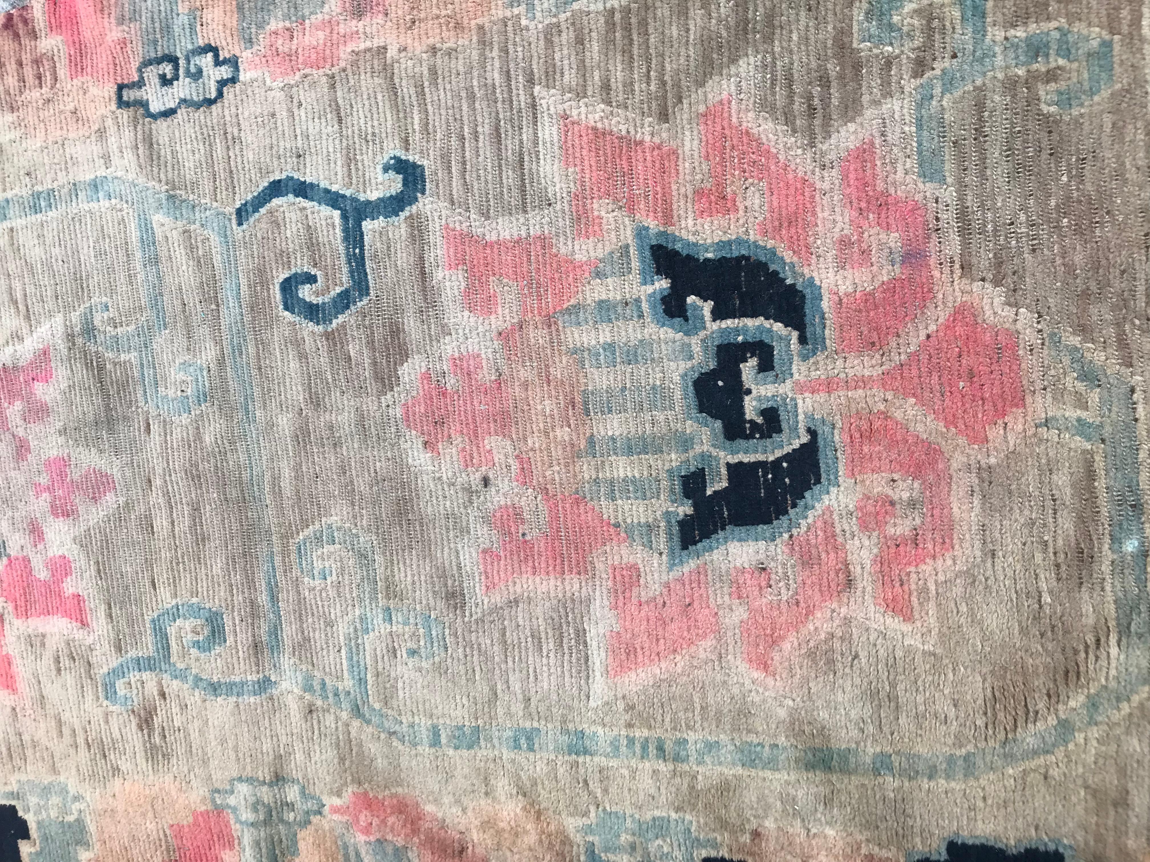 19th Century Nice Little Antique Tibetan Rug