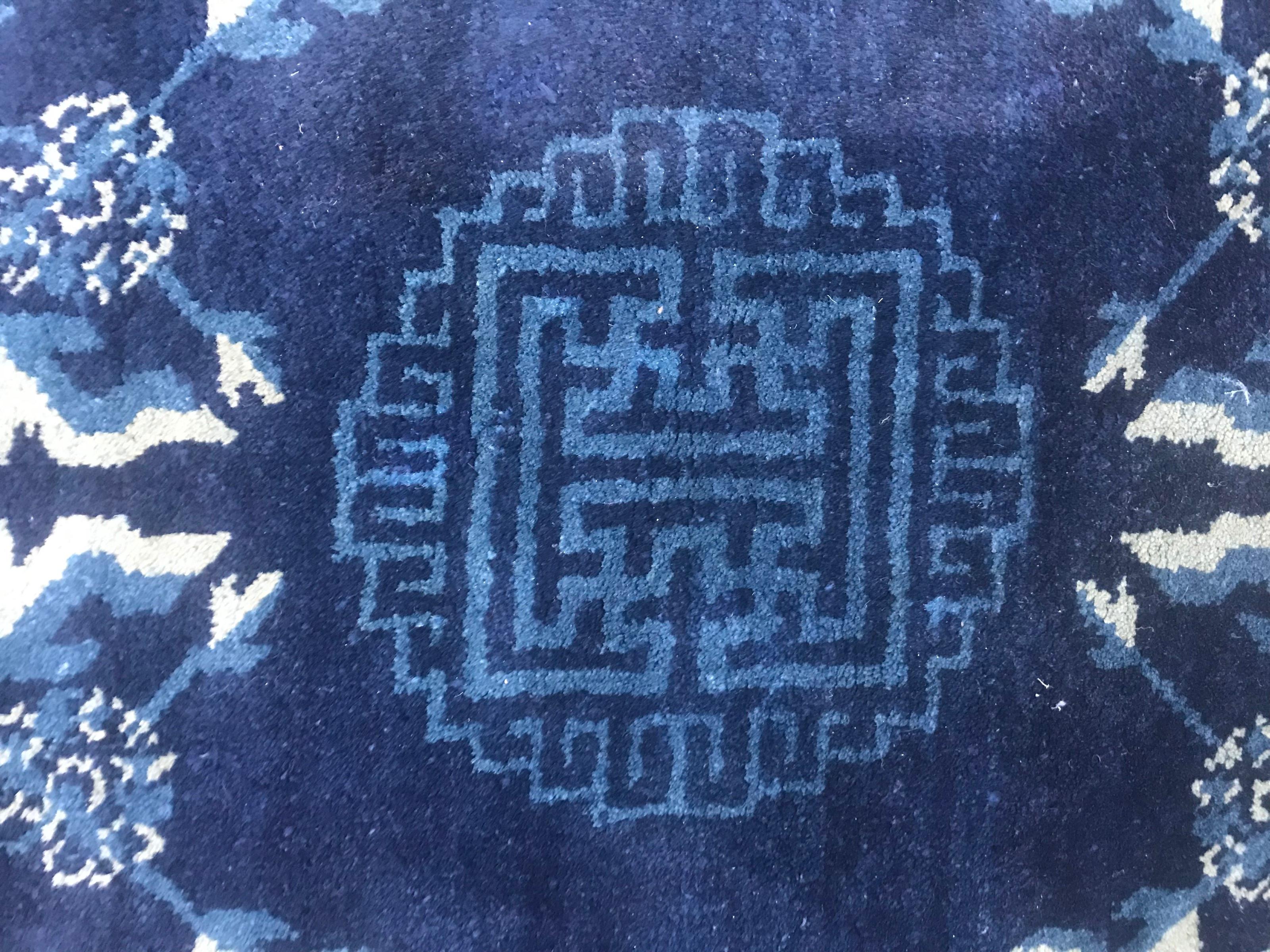 Hand-Knotted Nice Little Chinese Antique Rug