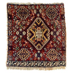 Nice Little Fine Antique Ghashghai Bag Face Rug