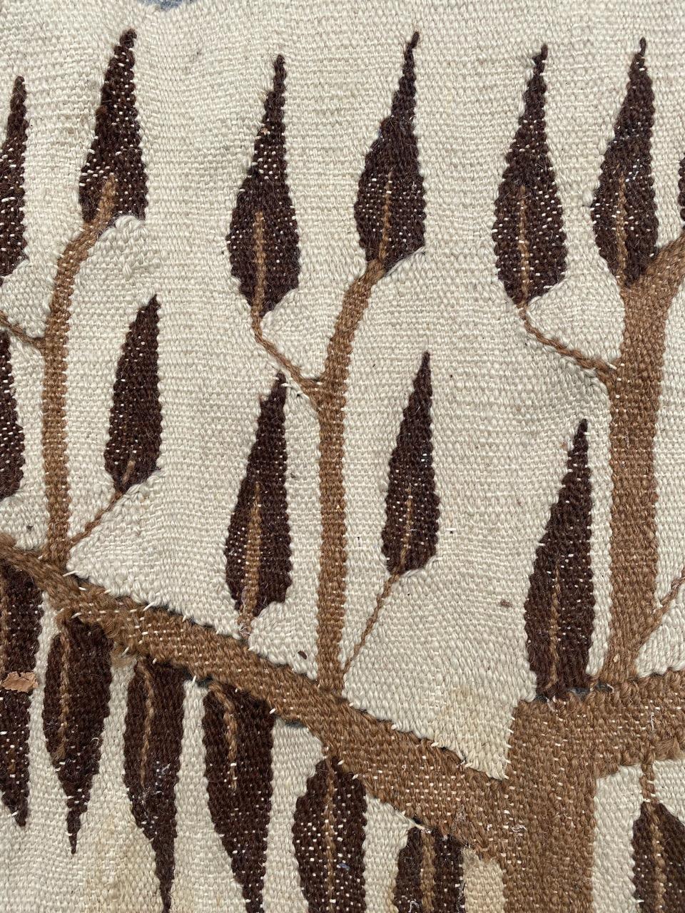 Hand-Woven Nice Little Tunisian Tapestry Kilim