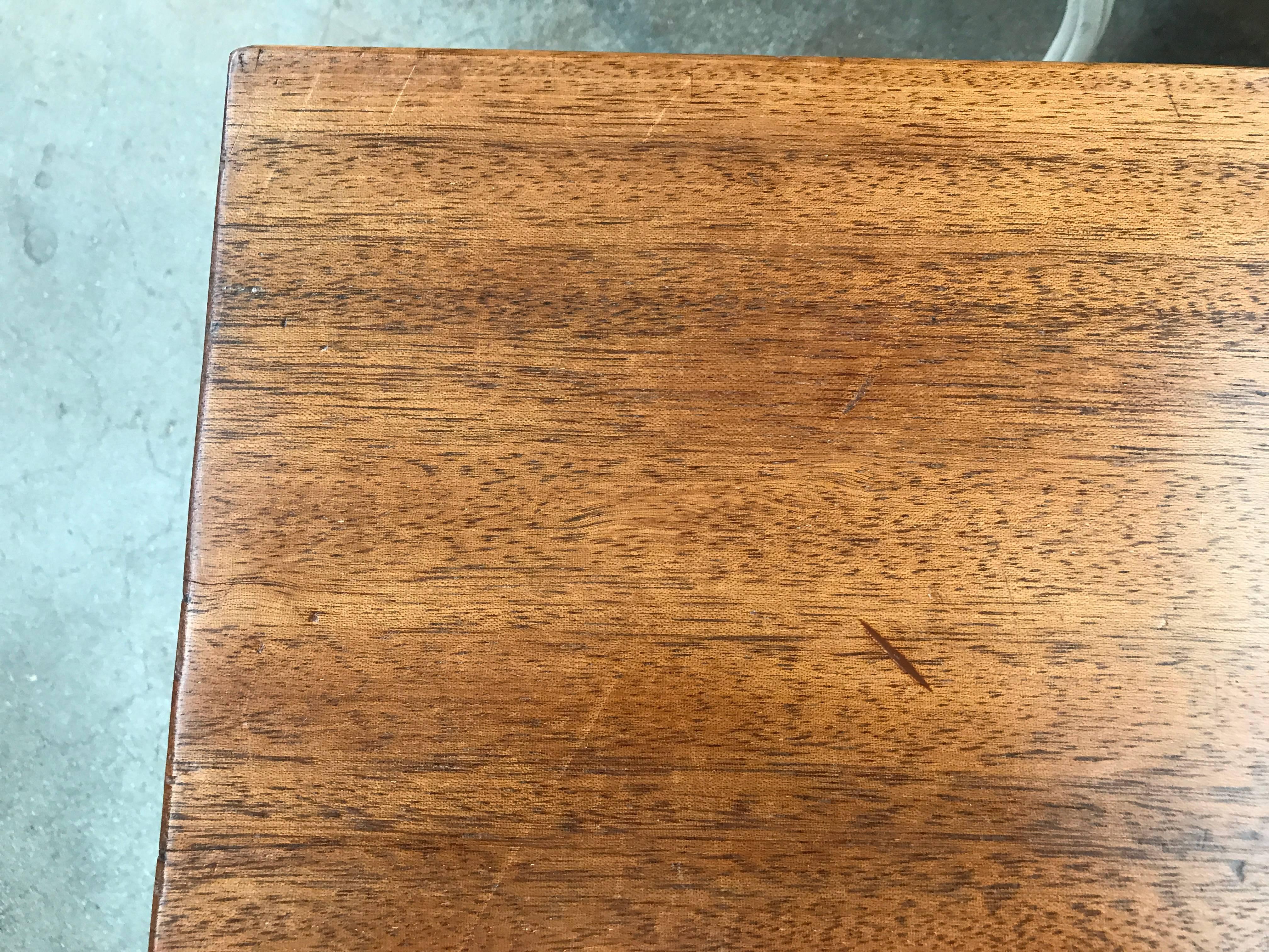 Nice Mahogany Free Edge Table with Leather Wrapped Legs For Sale 1