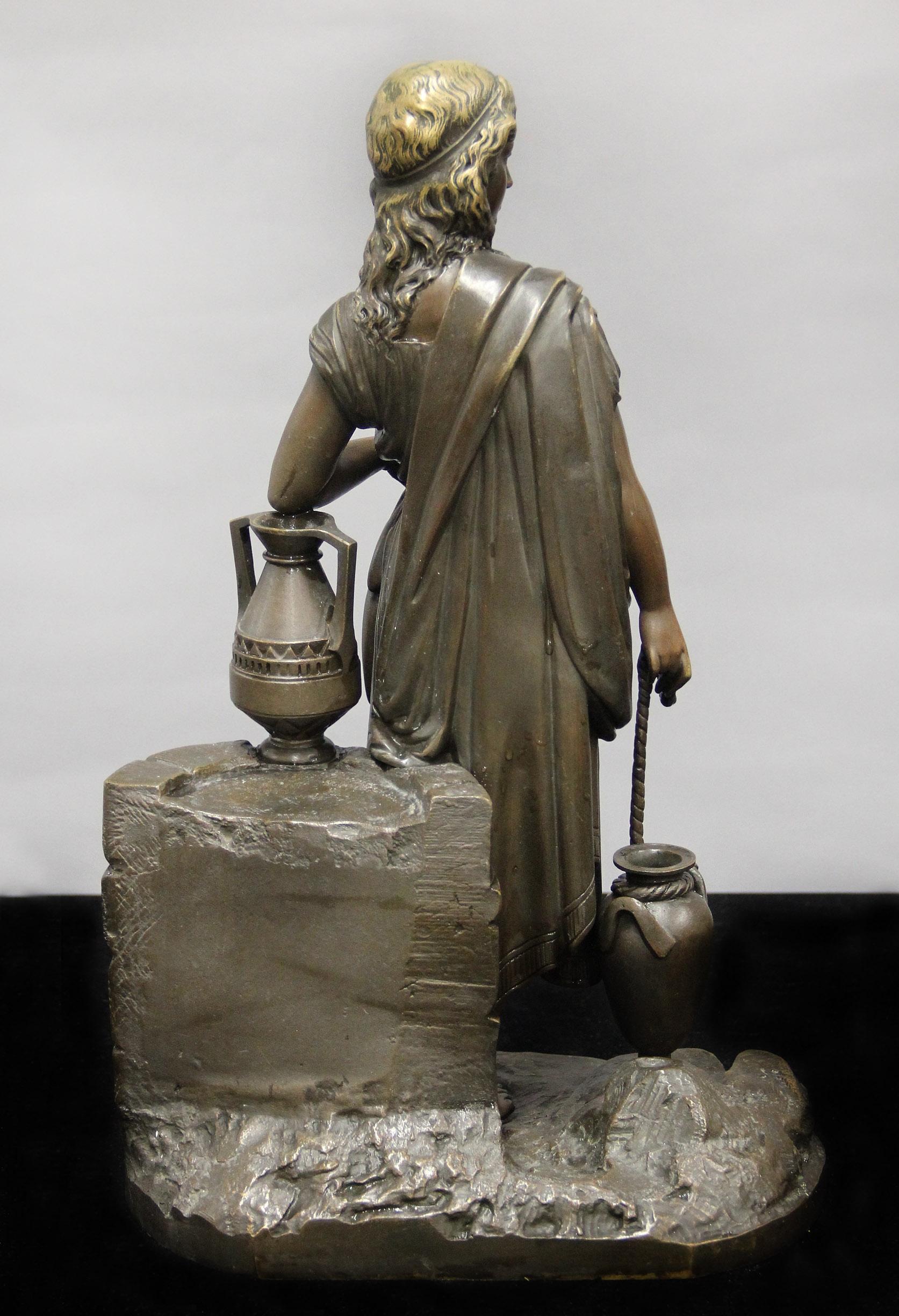 Bella figura di donna in bronzo patinato della metà del XIX secolo, fusa da Alfred Daubrée In condizioni buone in vendita a Long Island City, NY