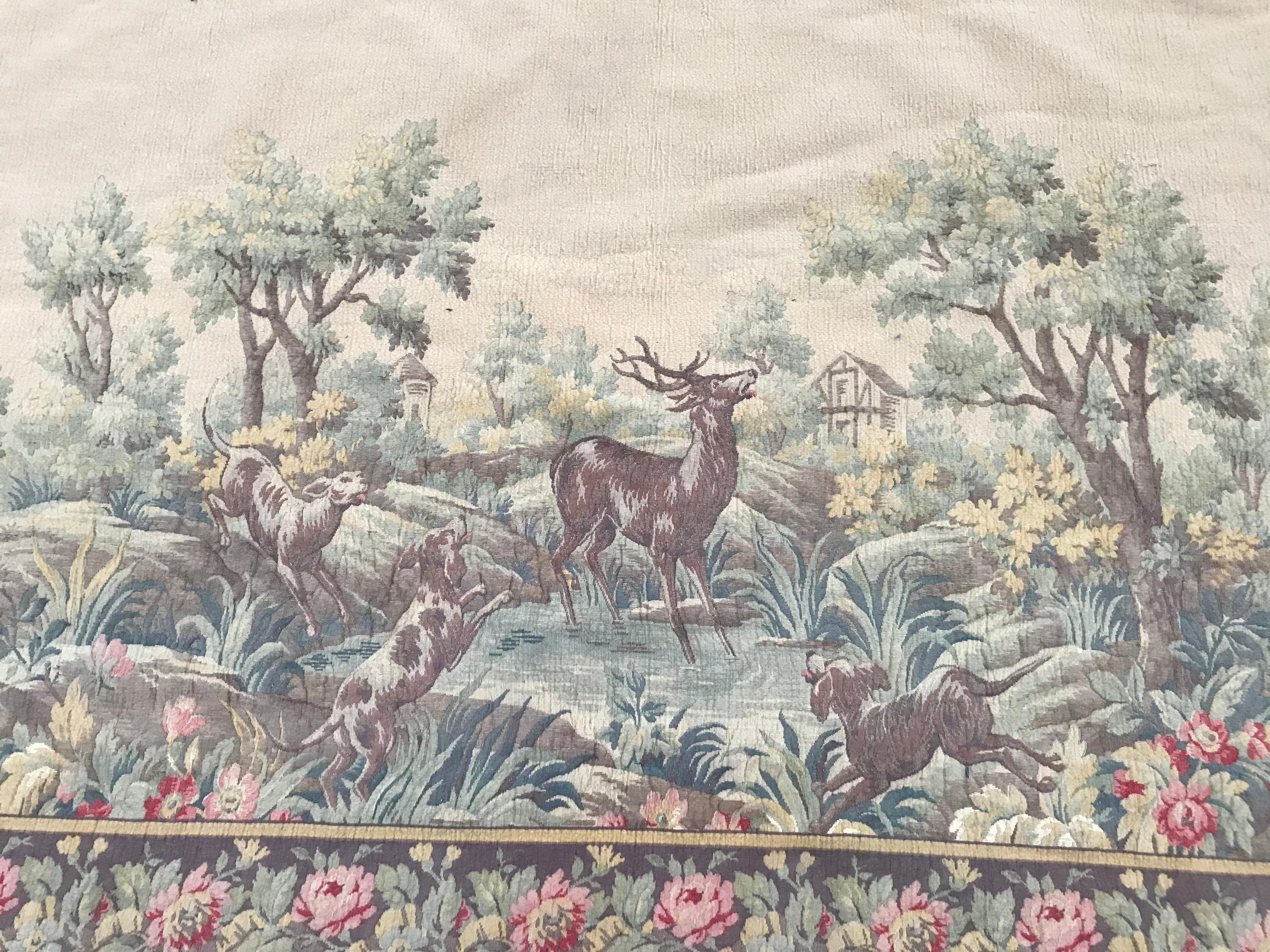 Nice Mid-20th Century French Aubusson Style Jaquar Tapestry 3