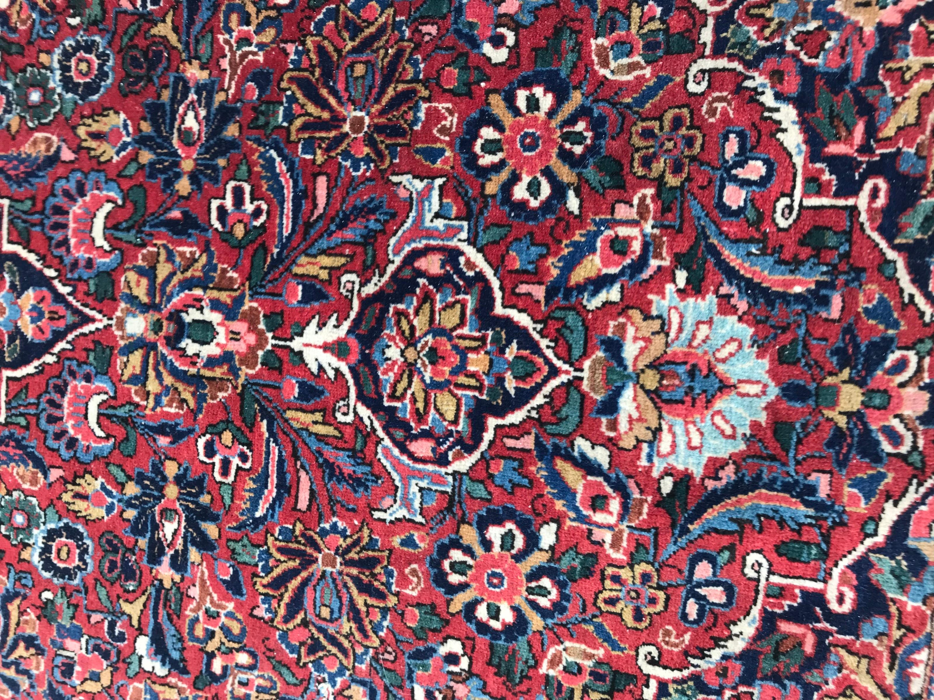 Central Asian Bobyrug’s Nice Mid-20th Century Kashan Rug For Sale