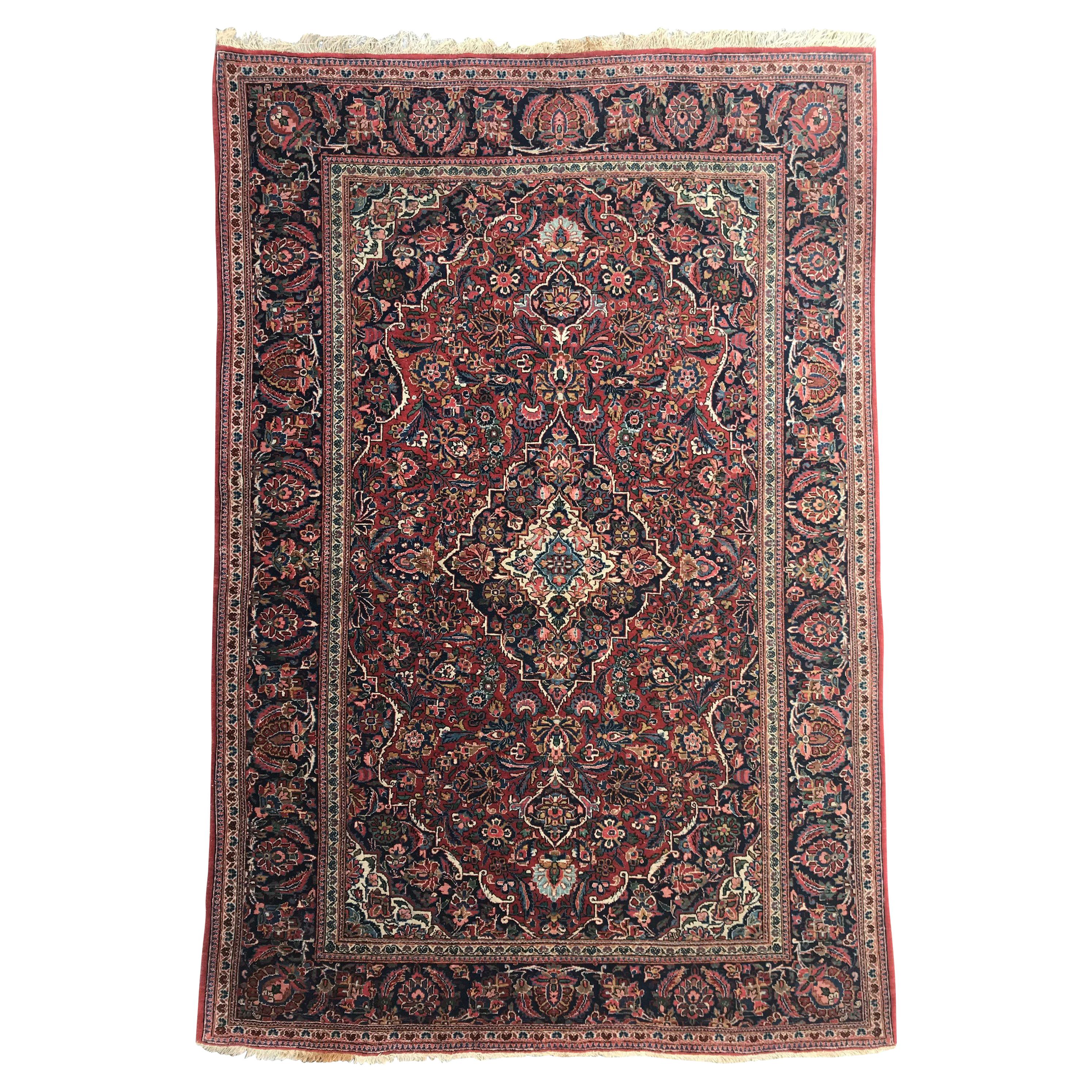 Bobyrug’s Nice Mid-20th Century Kashan Rug For Sale