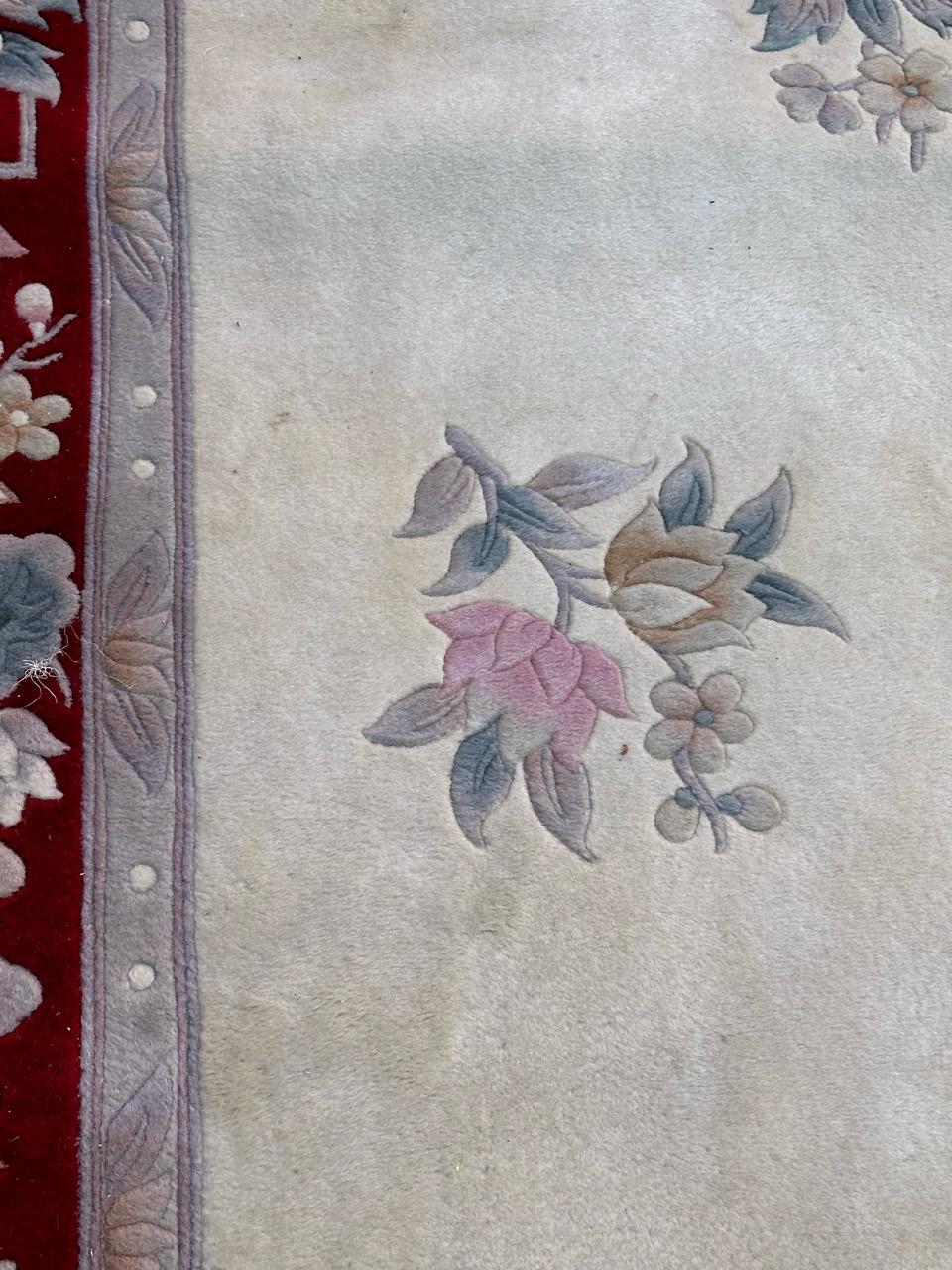 Chinoiserie Nice mid century Chinese art deco rug For Sale